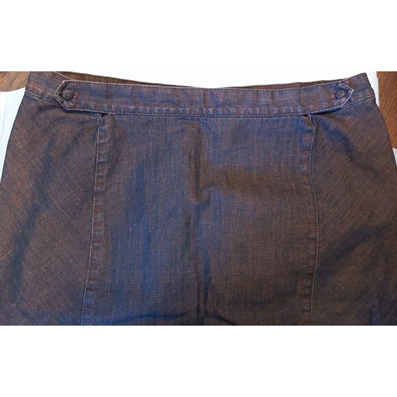 Peruvian Connection Copper Brown Pencil Skirt Denim size 12 Career Classic - Picture 3 of 5